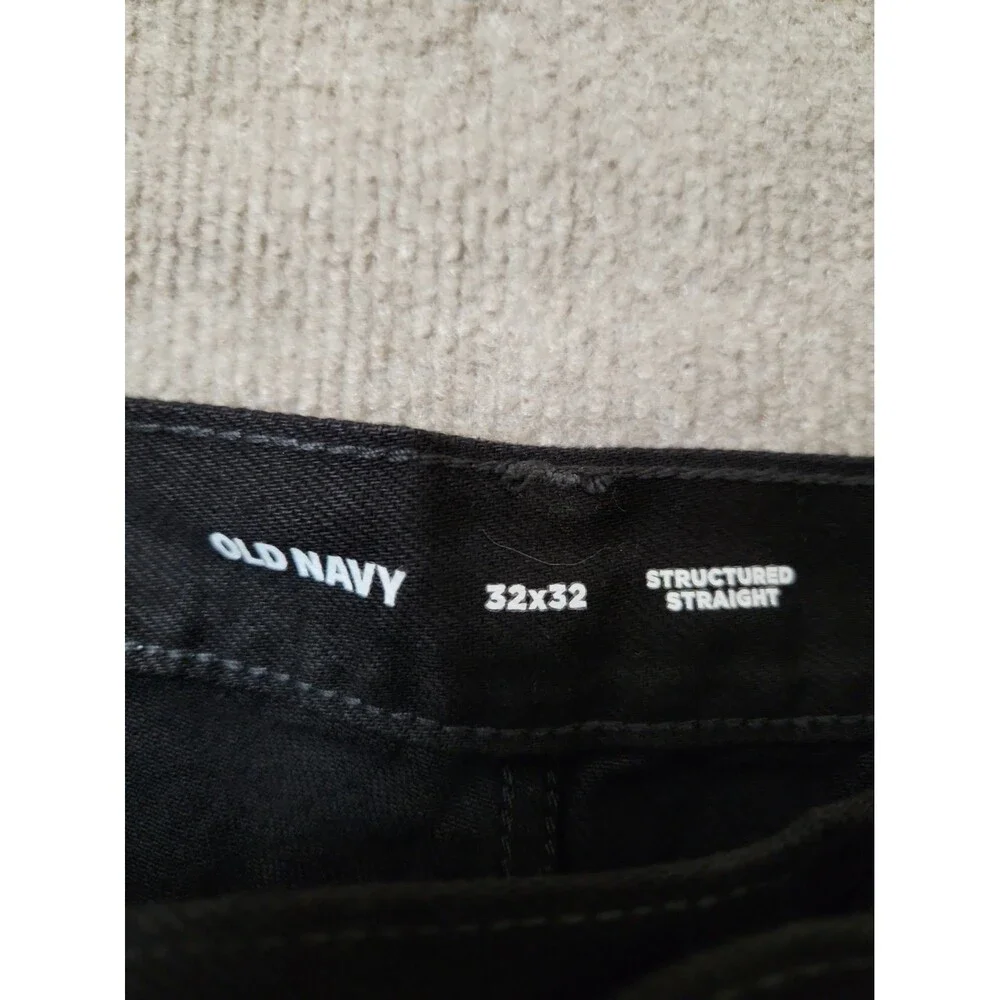Old Navy Structured Straight Non-Stretch Jeans Mens 32x32 Black NEW